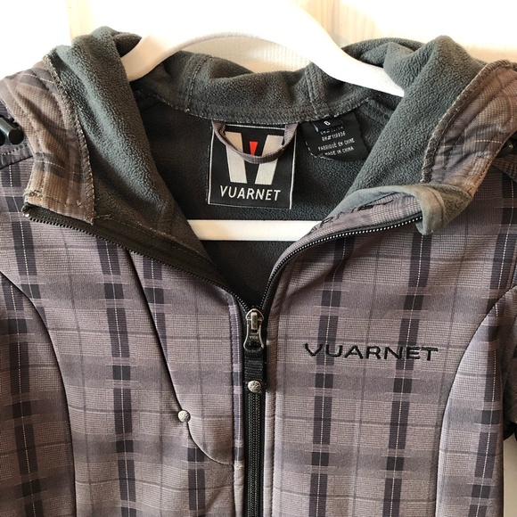 Vintage 90's Vuarnet Grey Check Plaid Print Zip Up Trench Ski Jacket - Picture 2 of 11